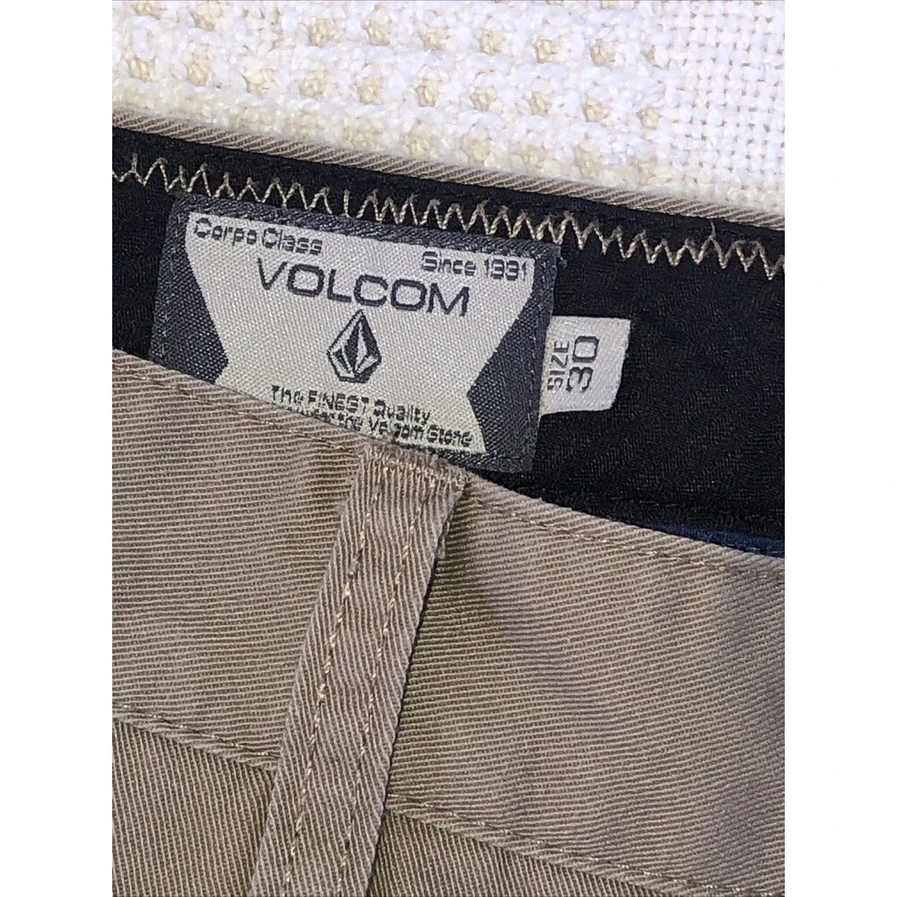 Volcom Stone Corpo Class Chino Shorts Mens Size 30 Khaki Pockets